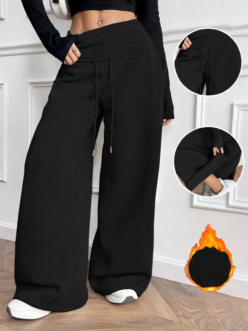 Women’s Elastic Waist Wide-Leg Casual Pants