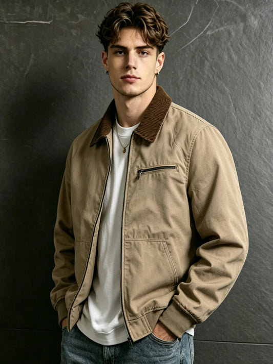 Custom Corduroy Lapel Casual Jacket