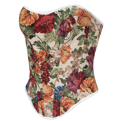 Women’s Vintage Print Corset Tube Top