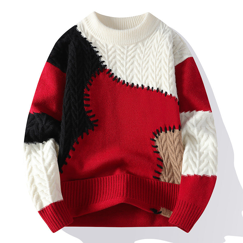 Men’s Color-Block Casual Knit Sweater