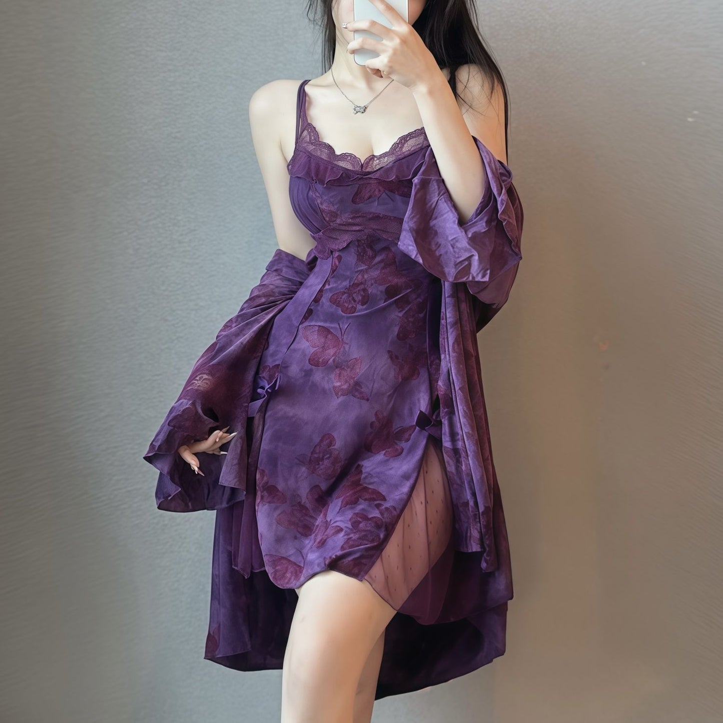 Women’s Printed Plus Size Nightgown & Robe Set