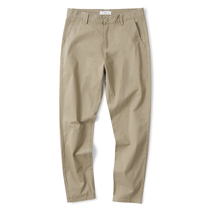 Men’s Cotton Stretch Straight-Leg Casual Trousers