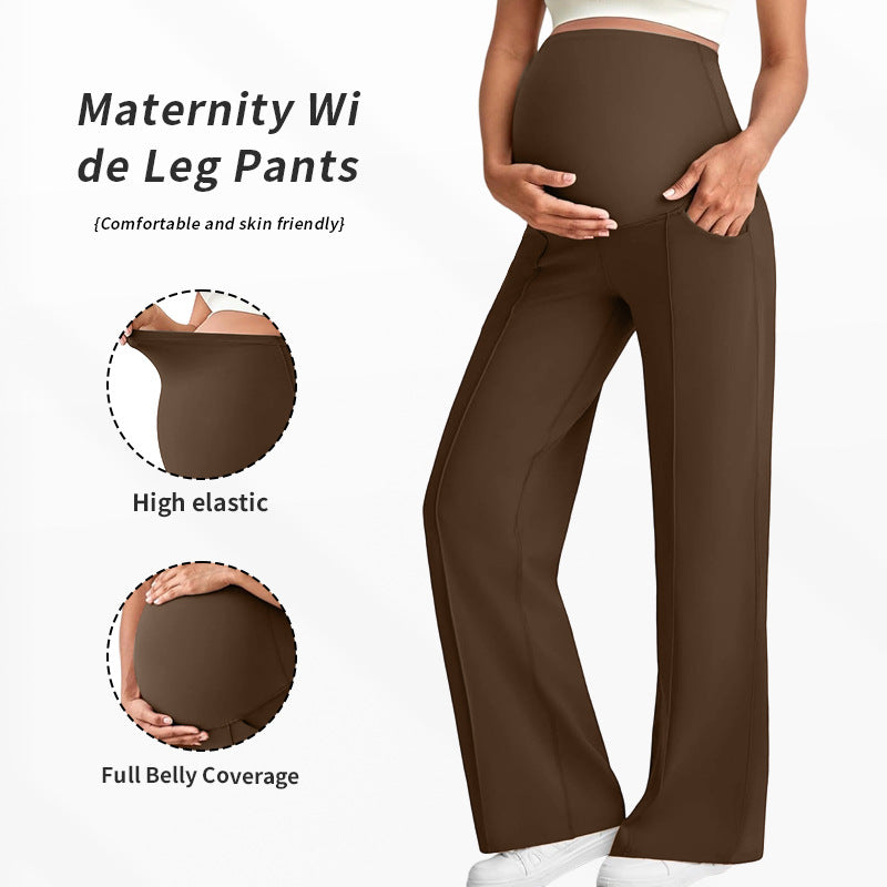 Women’s High-Waist Maternity Wide-Leg Pants