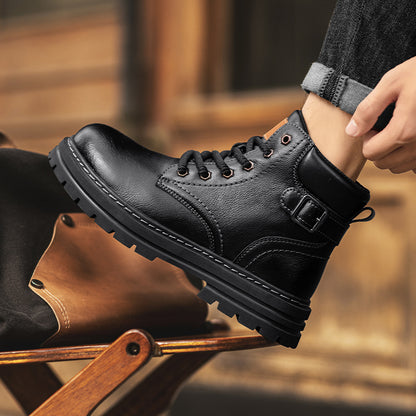 Men’s British-Style Leather Martin Boots