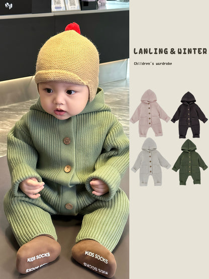 Baby Knitted Wool Romper Crawling Suit