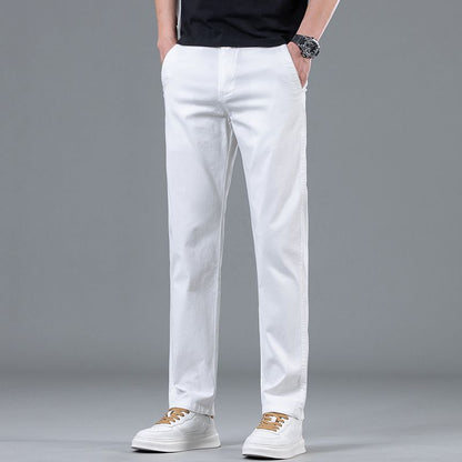 Men’s Pure Cotton Straight-Leg Casual Pants