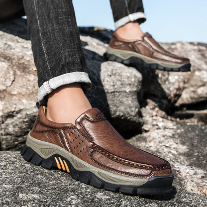 Men’s Plus-Size Leather Outdoor Hiking Shoes