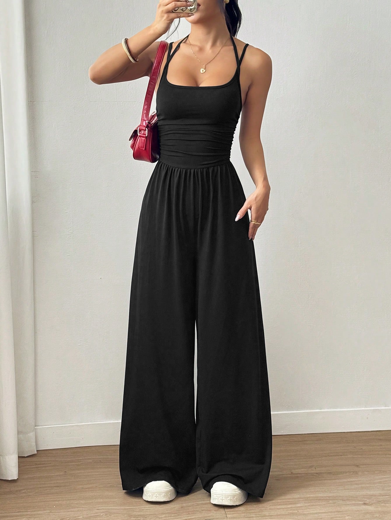 Women’s Strapless Wide-Leg Jumpsuit