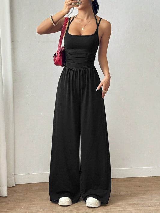 Women’s Strapless Wide-Leg Jumpsuit