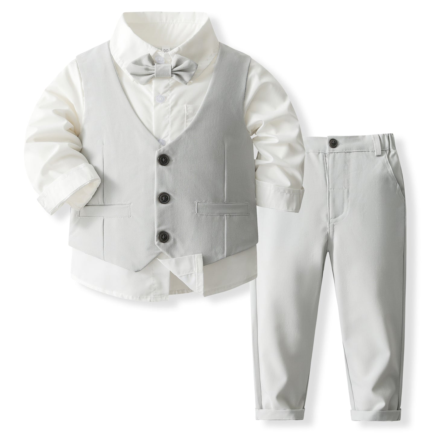 Boys’ Spring & Autumn Shirt Vest Pants Set