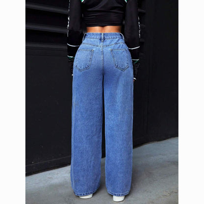 Women’s Loose Straight Wide-Leg Denim Jeans