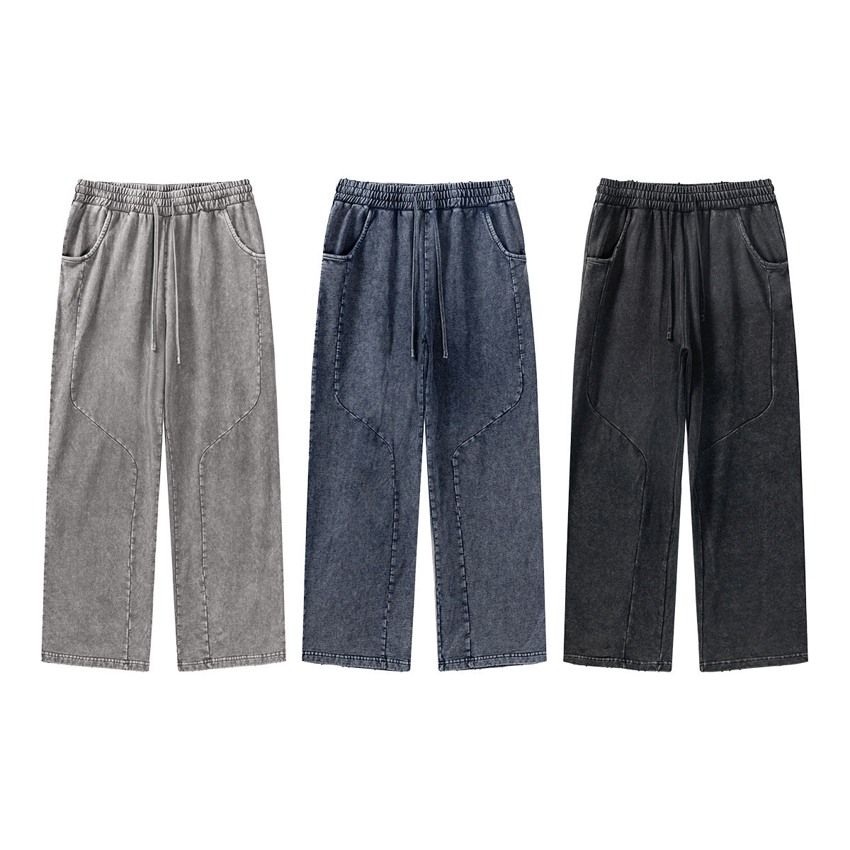 Men’s Retro Washed Wide-Leg Sweatpants