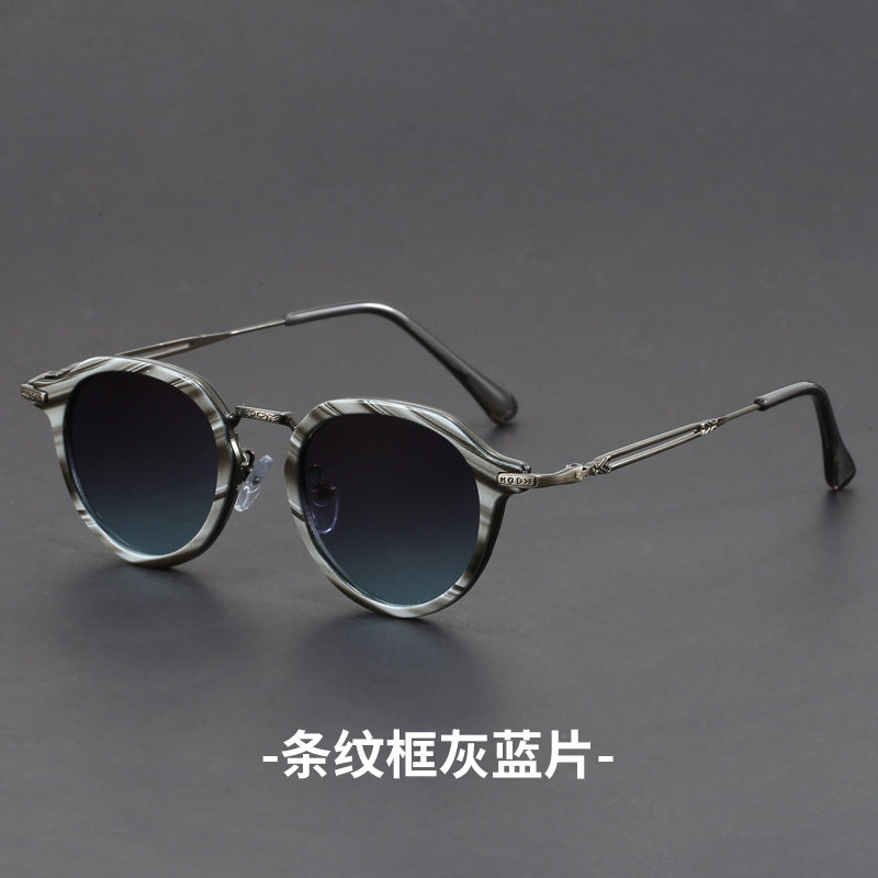 Unisex Steampunk Round Frame Retro Sunglasses