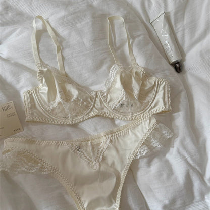 Women’s Satin Lace Lightweight Bra Set