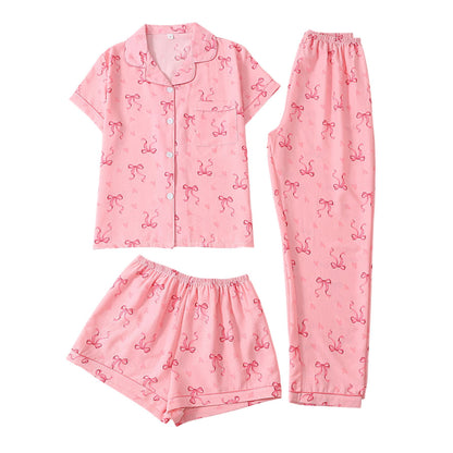 Women’s Bubble Wrinkle Short Sleeve Pajama Set