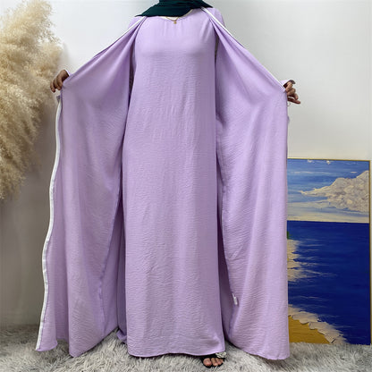 Women’s Sleeveless Dress & Abaya Cardigan Set