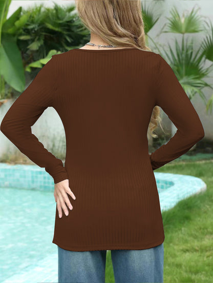 Women’s Maternity Long Sleeve High-Slit Tunic Top