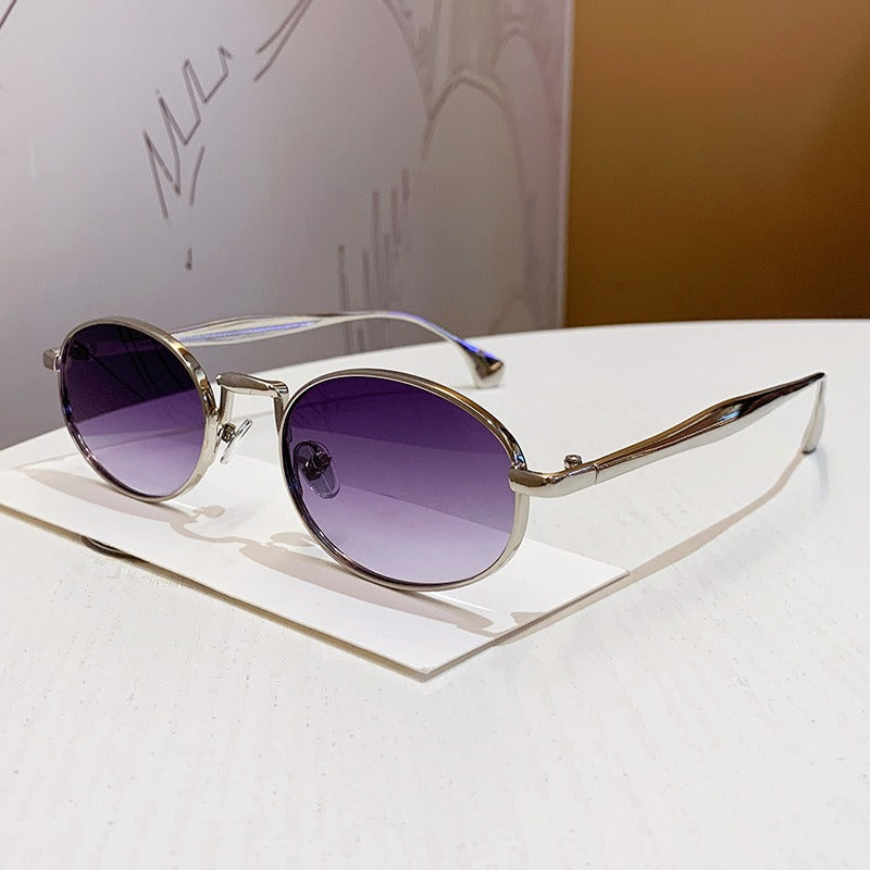 Oval Metal Frame Fashion Sunglasses