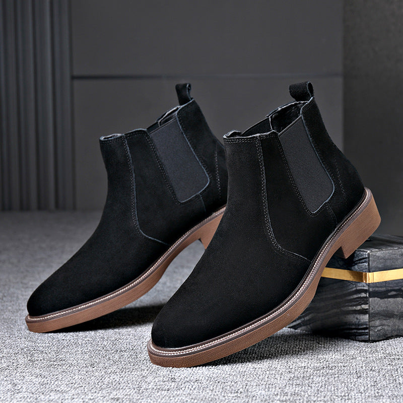 Men’s British Style Suede Chelsea Boots