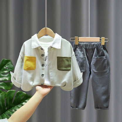 Boys’ Korean Style 3-Piece Spring Outfit Set