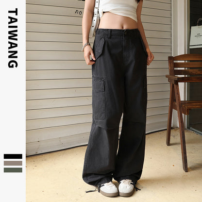 Unisex Pleated Multi-Pocket Cargo Pants