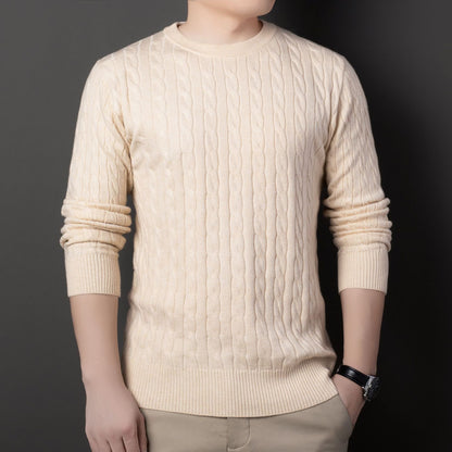 Men’s Cable Knit Embroidered Sweater