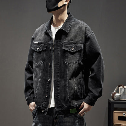 Men’s Plus Size Heavyweight Retro Denim Jacket
