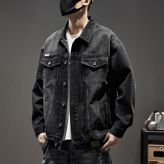 Men’s Plus Size Heavyweight Retro Denim Jacket
