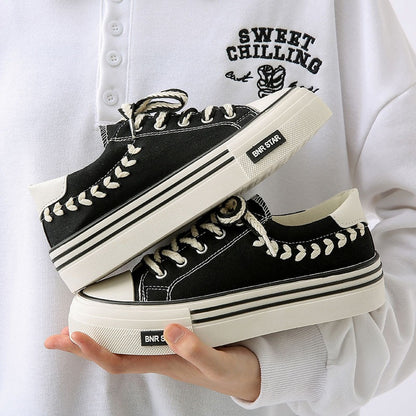 Women’s Thick Sole Canvas Sneakers