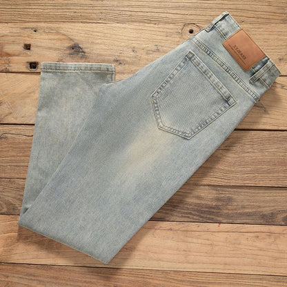 Men’s 2026 Slim Straight-Leg Vintage Blue Jeans