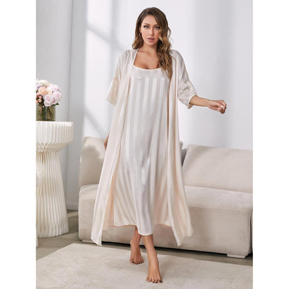 Women’s Ice Silk Robe & Nightdress Set
