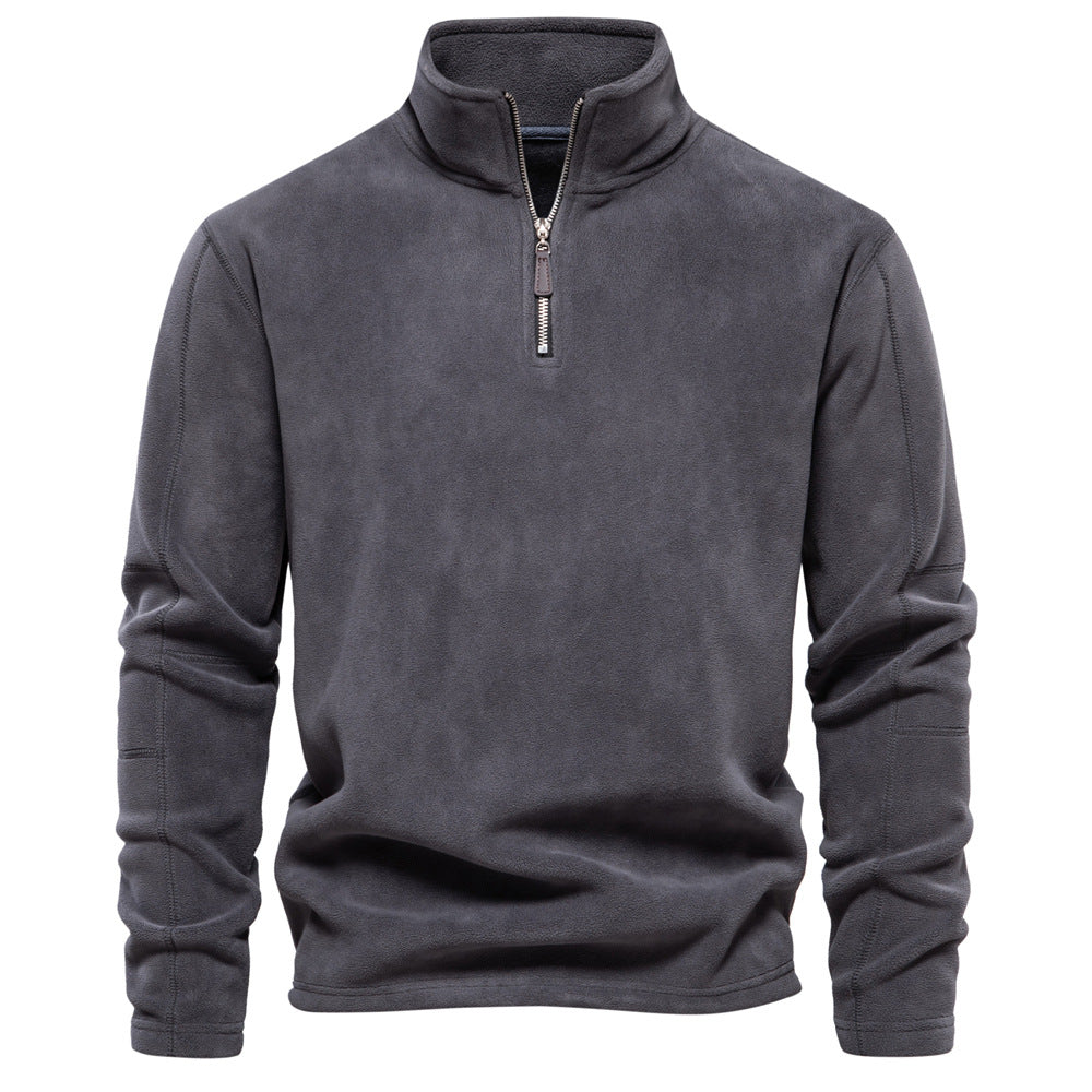 Men’s Half-Zip Fleece Stand Collar Sweatshirt