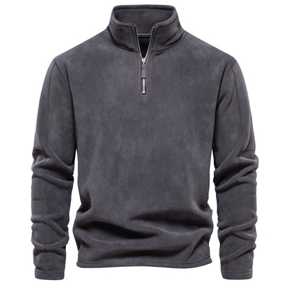 Men’s Half-Zip Fleece Stand Collar Sweatshirt