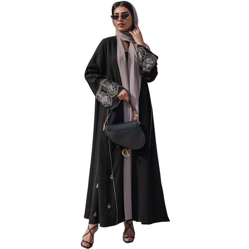 Women’s Embroidered Patchwork Cardigan Dress