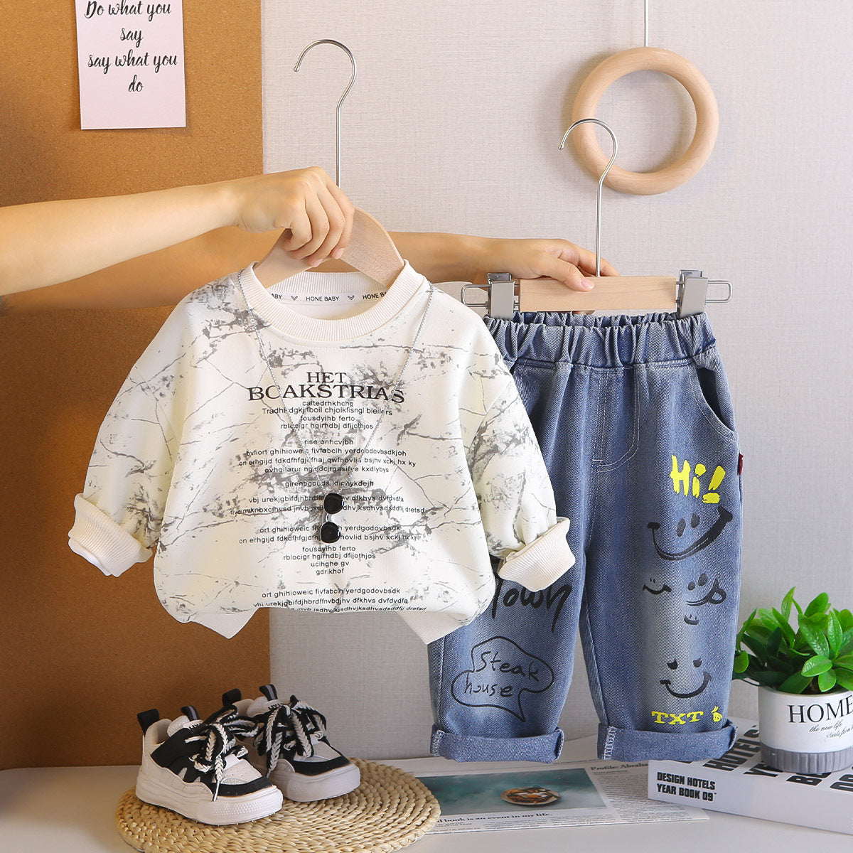 Baby Boys’ Embroidered Jacket 3-Piece Set