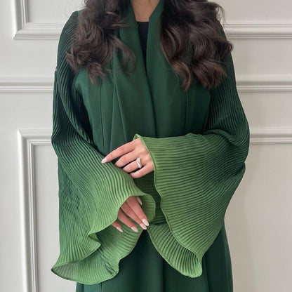 Women’s Chiffon Gradient Pleated Sleeve Jacket