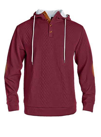 Men’s Jacquard Hooded Pullover Sweatshirt