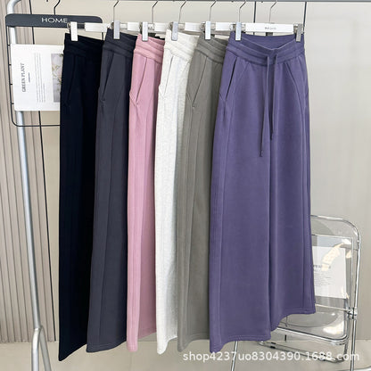Women’s Fleece-Lined High-Waist Wide-Leg Sweatpants