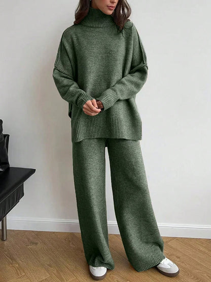 Women’s Turtleneck Knit Sweater & Pants Set
