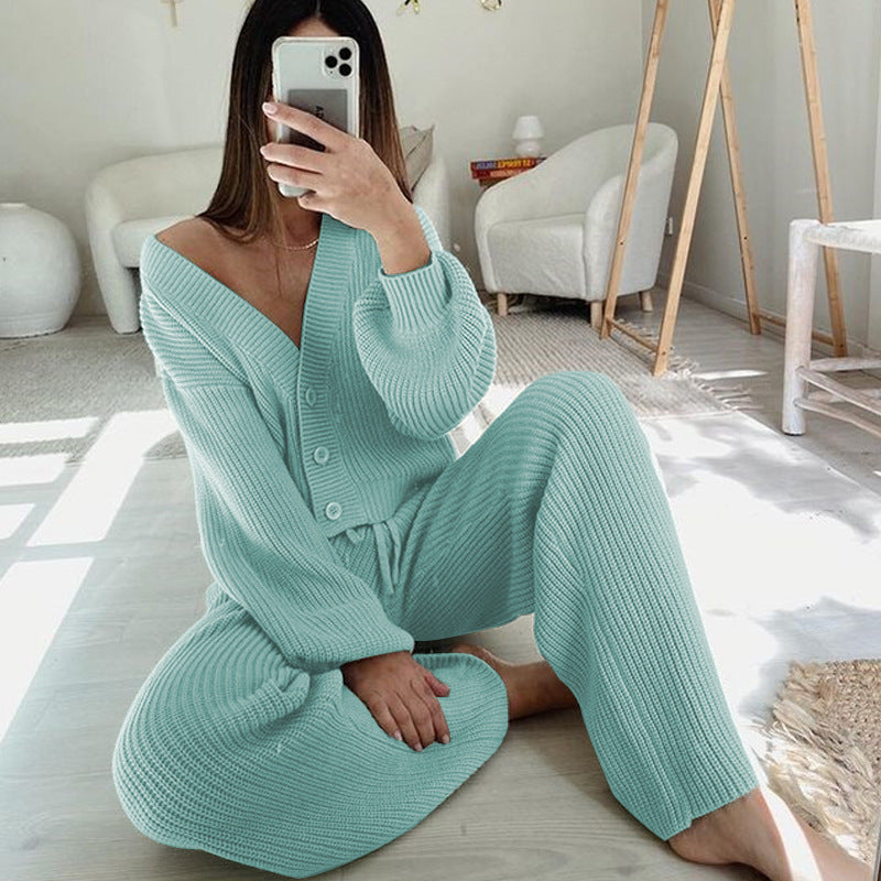 Women’s Cardigan Knitwear & Pants Two-Piece Set