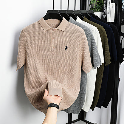 Men’s Ice Silk Embroidered Polo Shirt