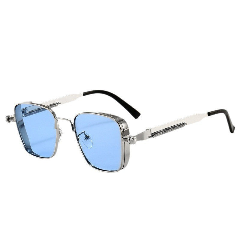 Men’s Square Steampunk Metal Sunglasses