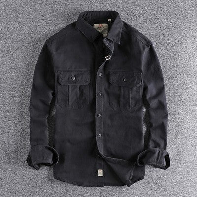 Men’s Multi-Pocket Washed Workwear Shirt Jacket