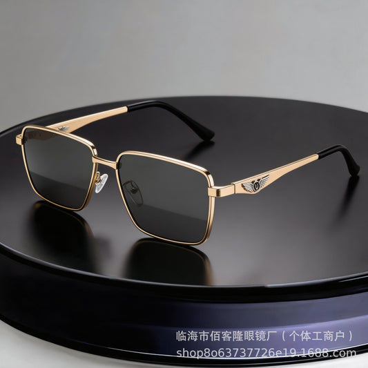 Men’s Metal Square Polarized Sunglasses