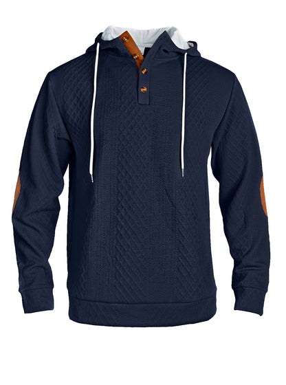 Men’s Jacquard Hooded Pullover Sweatshirt