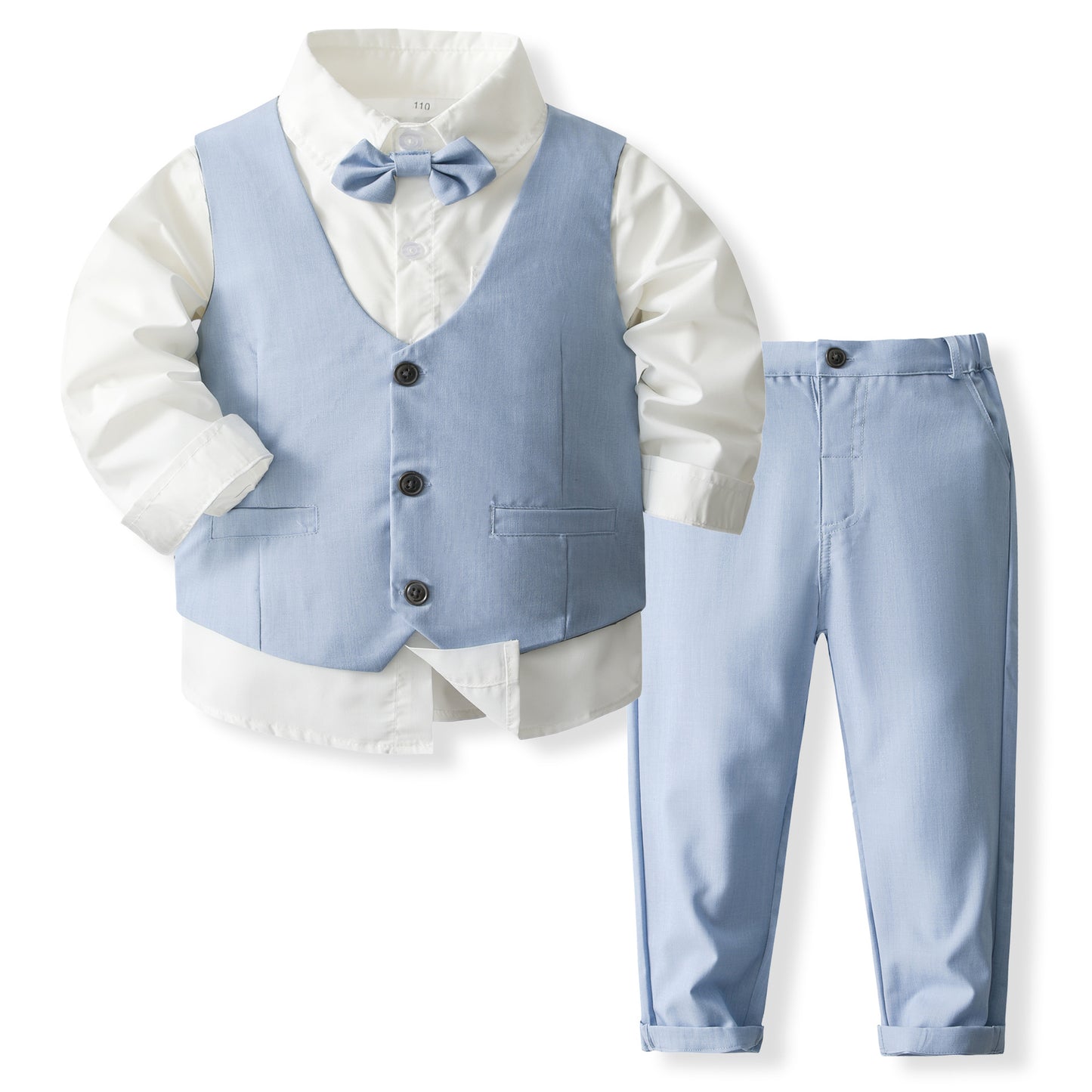 Boys’ Spring & Autumn Shirt Vest Pants Set
