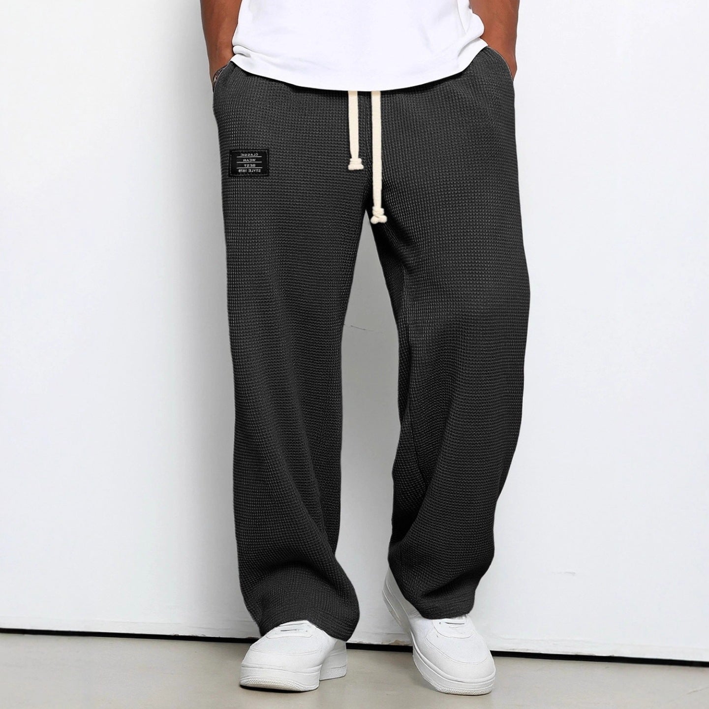 Men’s Loose-Fit Drape Straight-Leg Sweatpants