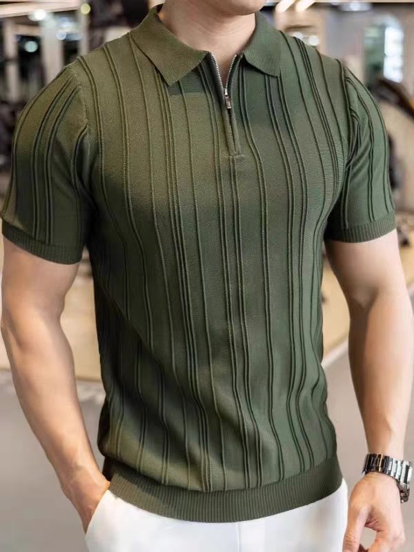 Men’s Half-Zip Knit Polo Shirt