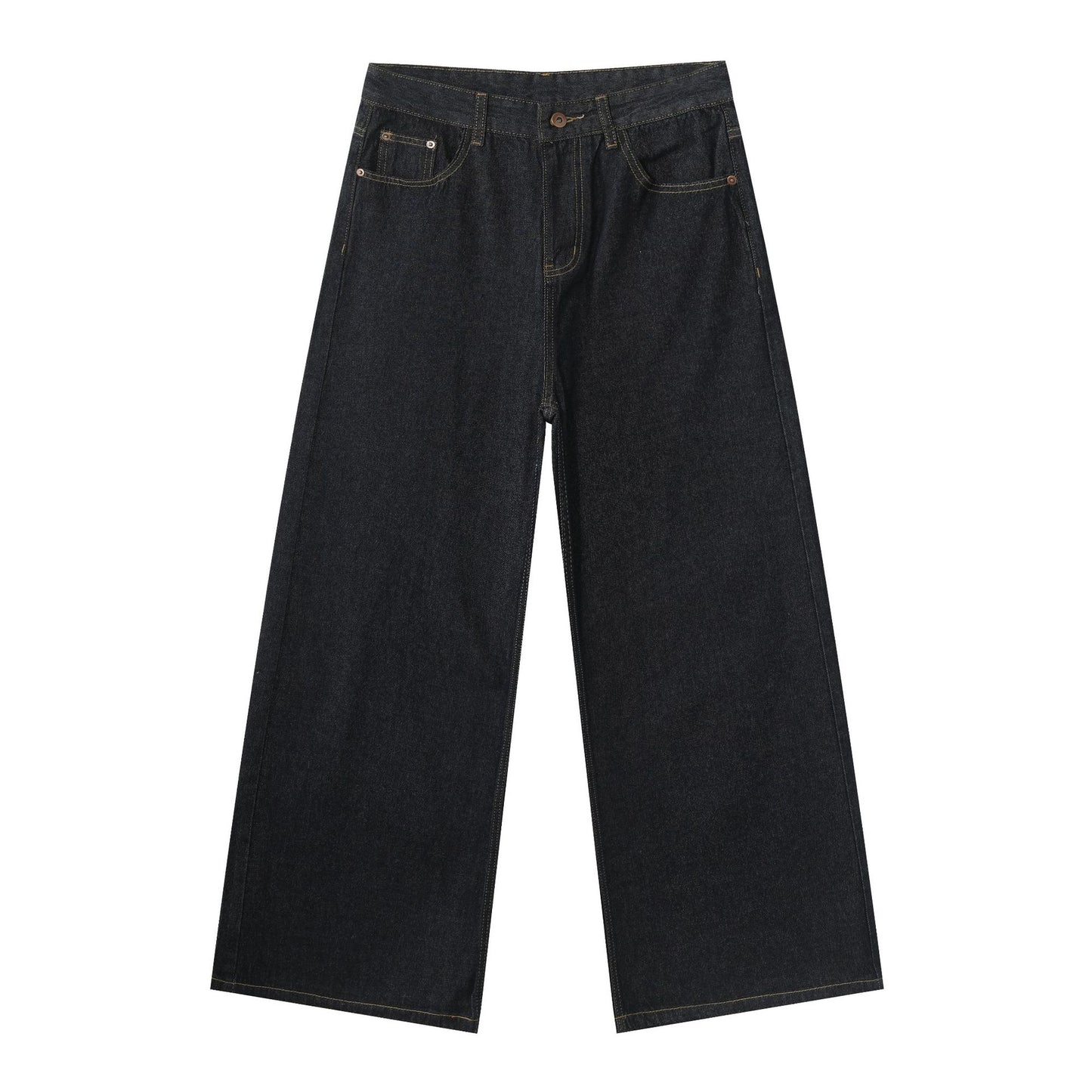 Men’s Washed Loose Straight Wide-Leg Jeans