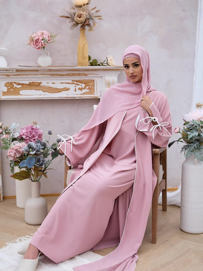 Women’s Sleeveless Dress & Abaya Cardigan Set